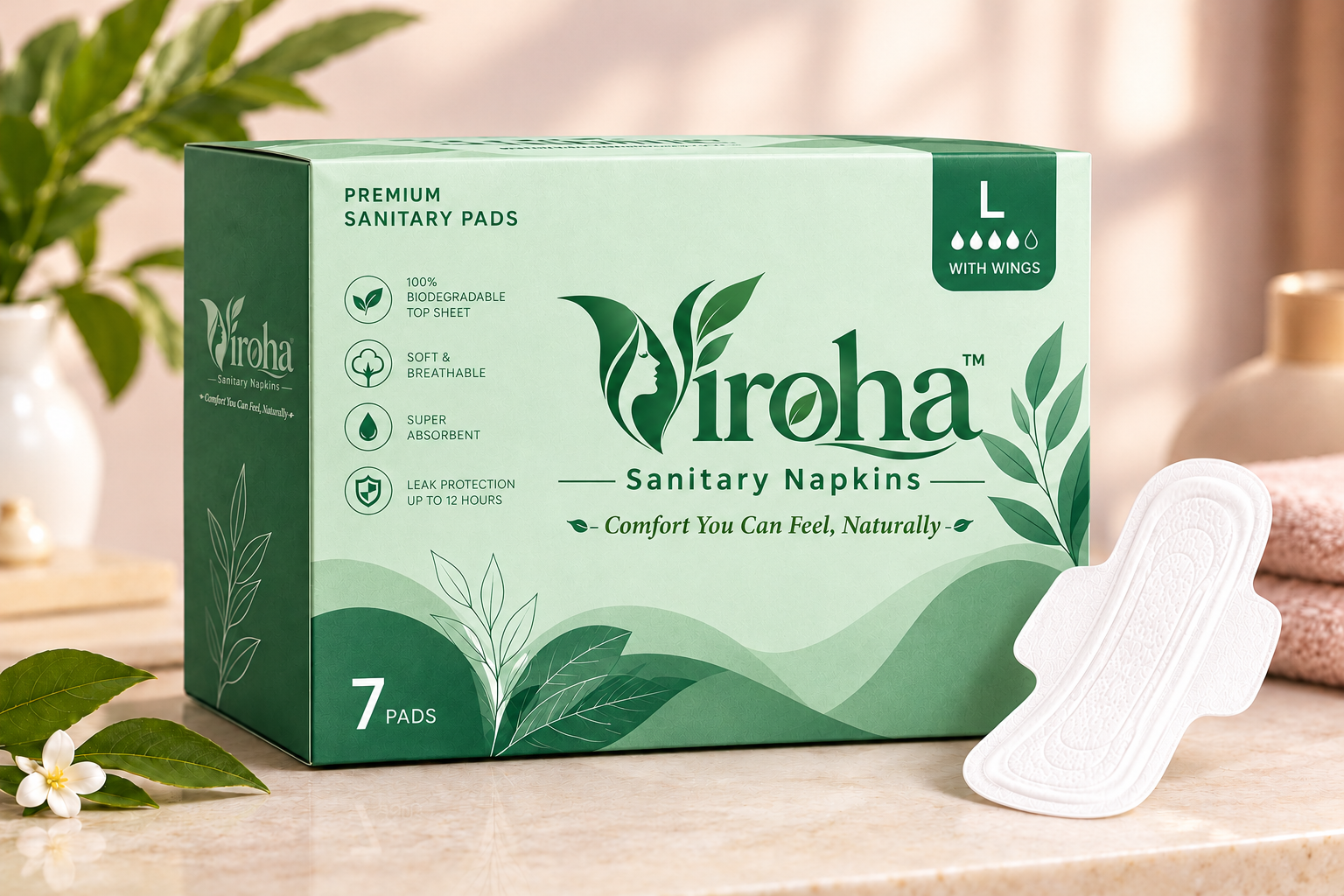 Viroha large-size sanitary pad pack